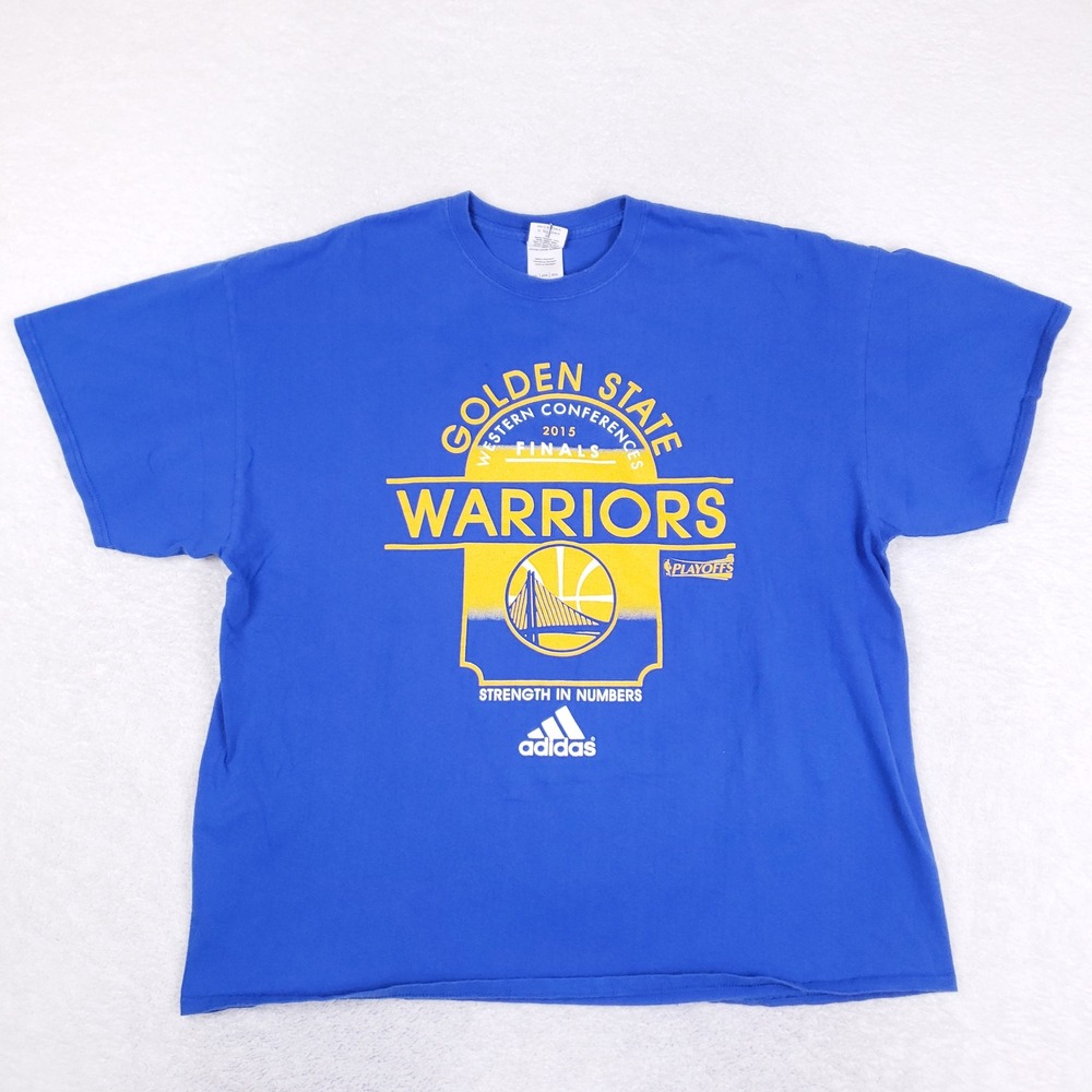 Adidas Golden State Warriors Shirt Mens 2XL Blue 2015 Western Conference Finals
